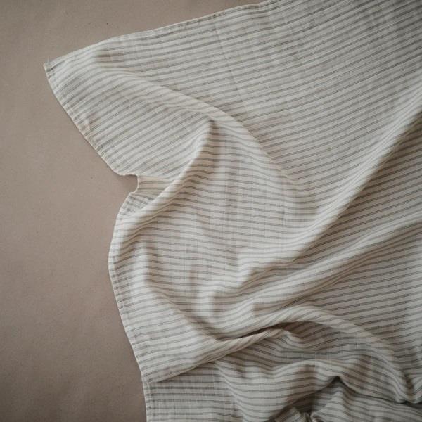 Mushie Musselin-Baby-Wickeldecke, Sage Stripe, Pucktuch aus 100% Bio-Baumwolle