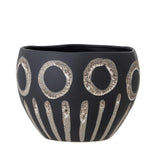 Bloomingville Magnus Blumentopf Schwarz Steingut 18,5 x 14 cm Übertopf Dekotopf