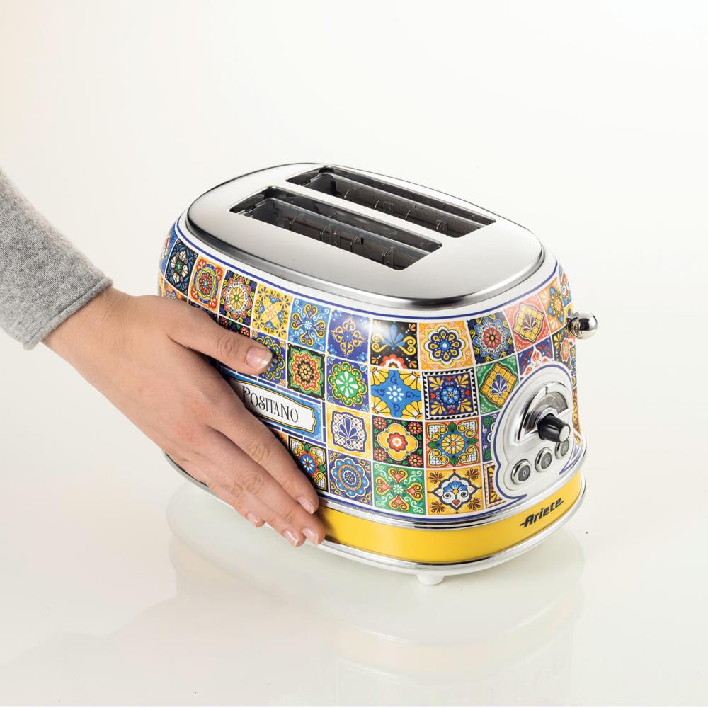 Ariete Positano Toaster, Mediterranes Design, 2-Scheiben-Toaster mit 6 Bräunungsstufen