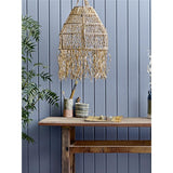 Bloomingville Denna Vase in Grün aus Steingut, 8x15,5 cm, mit Gravurmuster