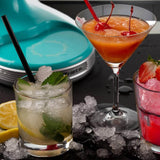 Ariete Party Time Ice Crusher, Blau, Eiscrusher für Cocktails & Slush, Retro-Design, 50er Jahre-Stil