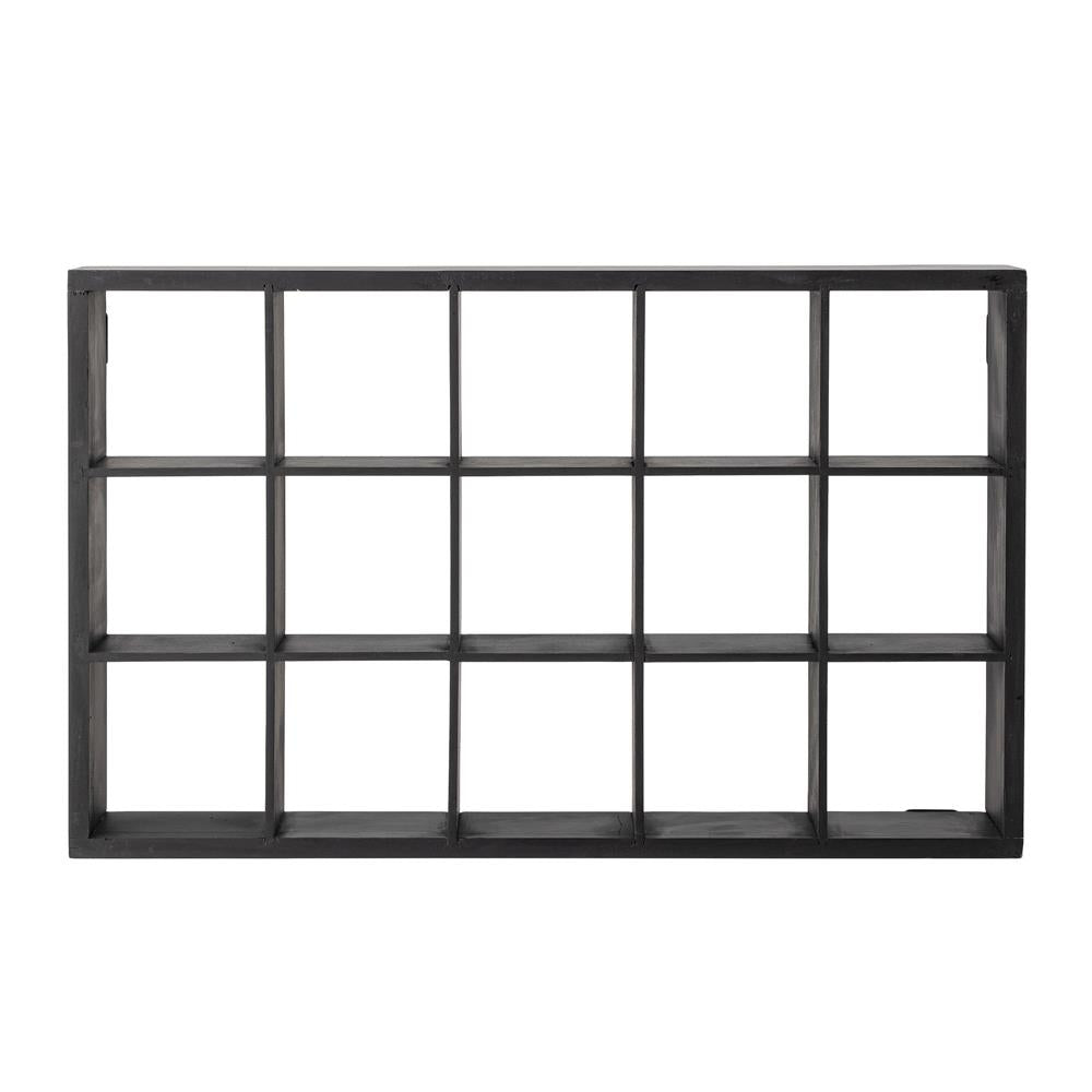 Bloomingville Olinn Regal schwarz aus Tannenholz – Wandregal für Küche & Wohnzimmer