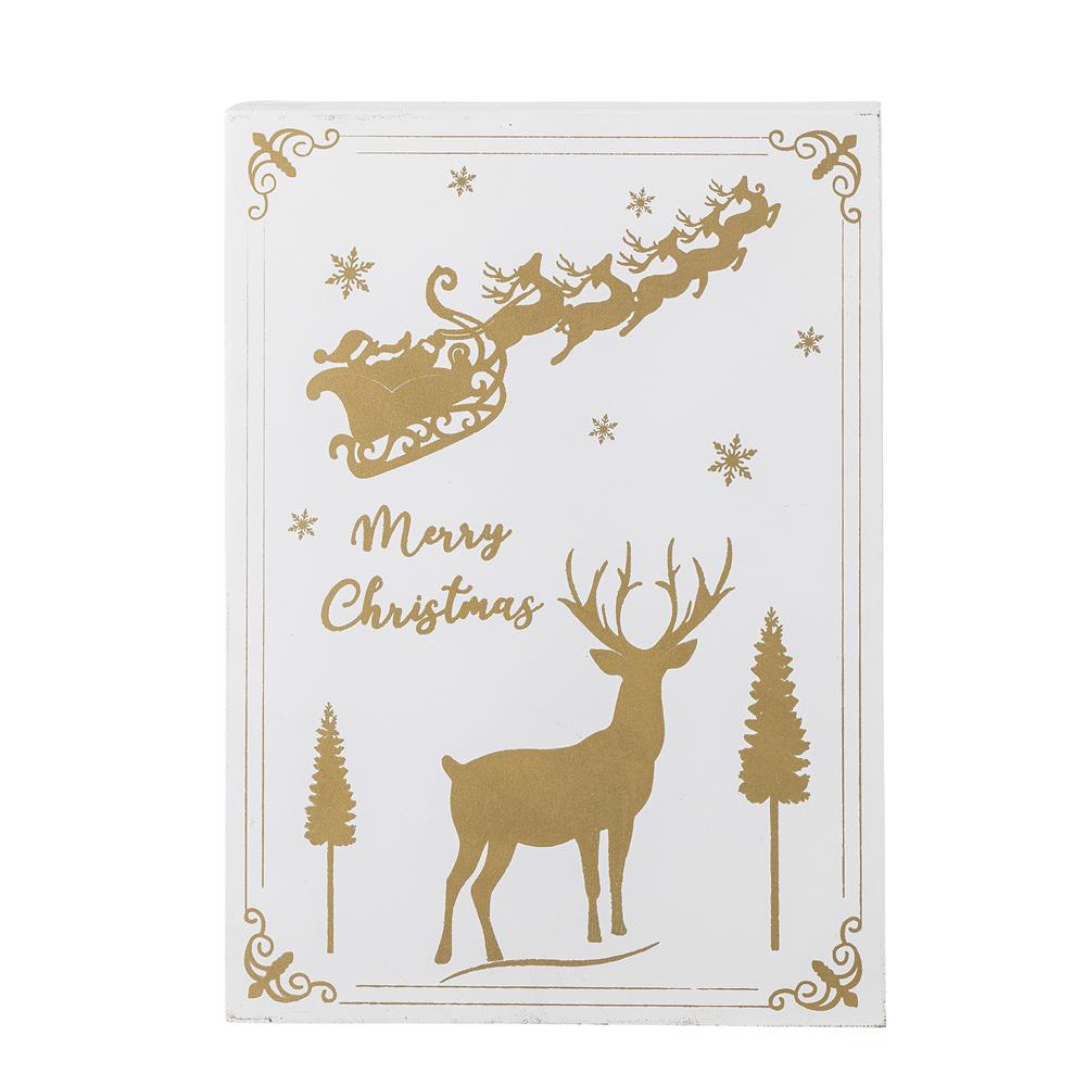 Bloomingville Elimar Adventskalender mit Licht, Weiß, Holzkalender 24 Schubladen