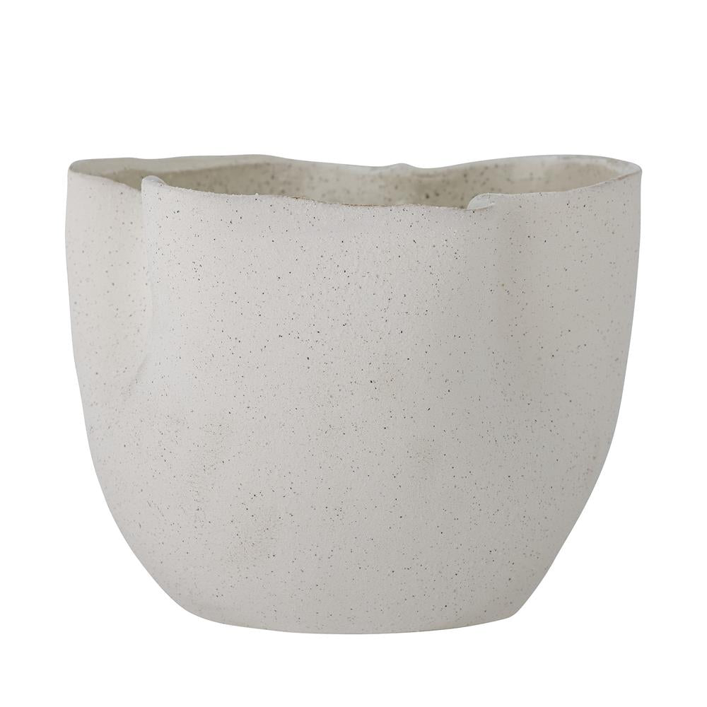 Bloomingville Sanam Blumentopf, Weiß, Steingut D18xH14 cm