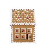 Bloomingville Ginnie Adventskalender Braun MDF Weihnachtsdeko Hausform