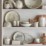 Bloomingville Bea Tablett, Natur, 28,5x18cm, Steingut, mit Blumenmotiv, dänisches Design