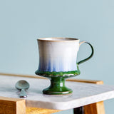 Bloomingville Odile Tasse 4er Set 250 ml D9 cm blau - Steingut Tassen mit Farbverlauf für Küche