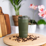 NILS Thermobecher 500 ml Edelstahl grün auslaufsicher Coffee-to-go-Becher für Camping Reisen Alltag