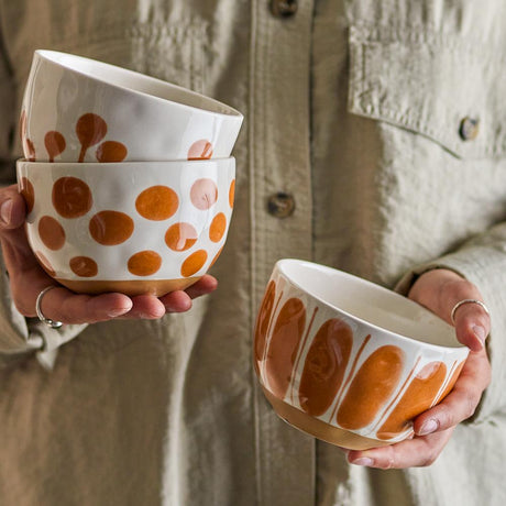 Bloomingville Linora Schalen braun Steingut 3er Set D12,5xH8 cm 580 ml