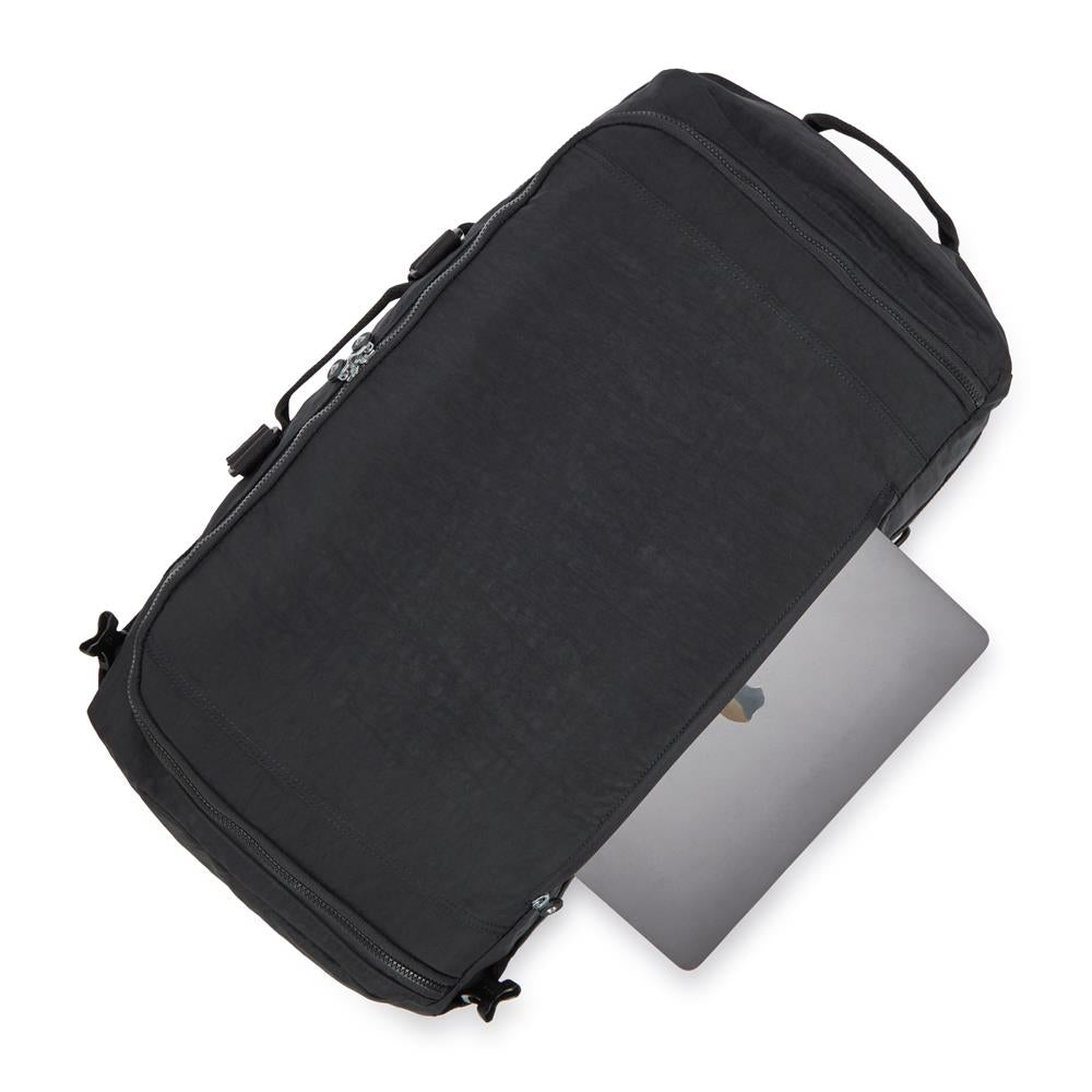 Kipling JONIS M, Mittelgroßer umwandelbarer Rucksack, Black Noir (schwarz), 62L, Sporttasche