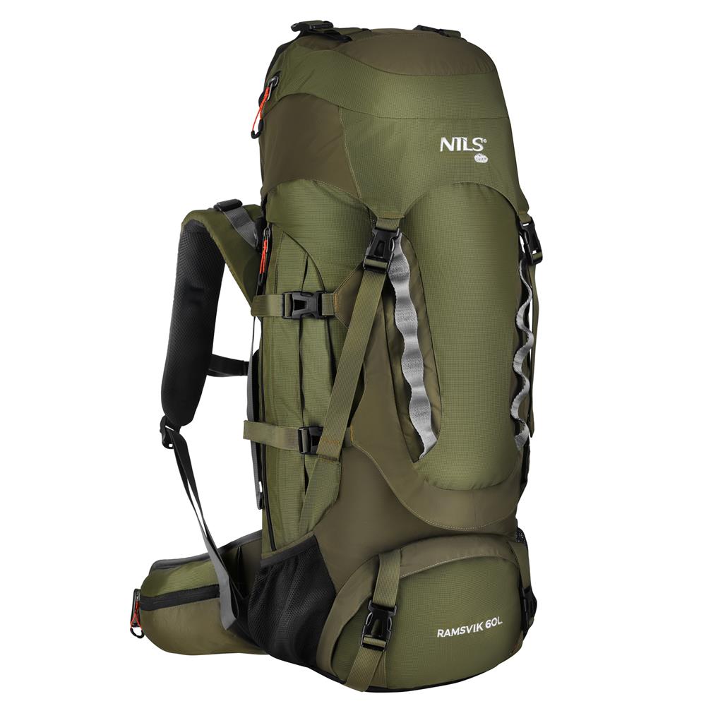 NILS CAMP Trekkingrucksack Ramsvik 60L in Grün - großer Outdoor Rucksack für Trekking & Camping