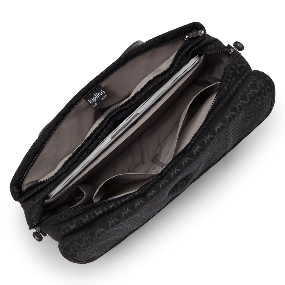 Kipling SUPERWORKER S, Laptop Tasche mit 13-Zoll-Laptopfach, Signature Emb (schwarz)
