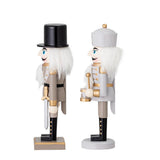 Bloomingville Darren Nussknacker Grau/Beige 2er Set Holz Weihnachtsdeko Figuren