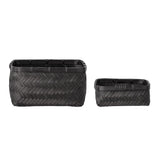 Bloomingville Donia Körbe 2er Set, schwarz gefärbter Bambus, dänisches Design