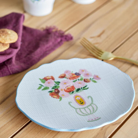 Bloomingville Dorothy Teller Bunt Steingut L20xH2xW17 cm – dekorativer Servierteller