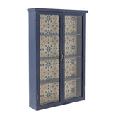 Bloomingville Hazem Kabinett blau aus Tannenholz – mediterraner Wandschrank für Wohnzimmer & Küche