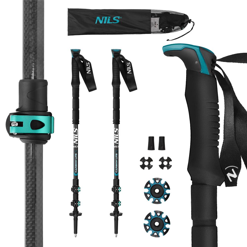 NILS Trekkingstöcke TK8607 Carbon 80% Profi Wanderstöcke