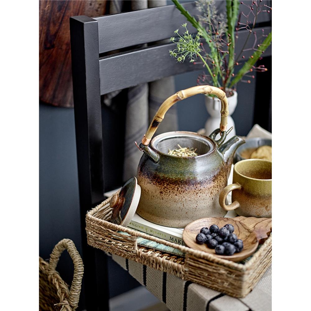 Bloomingville Lecia Serviertablett-Set aus Jute, Bambus & Metall – 3er Set