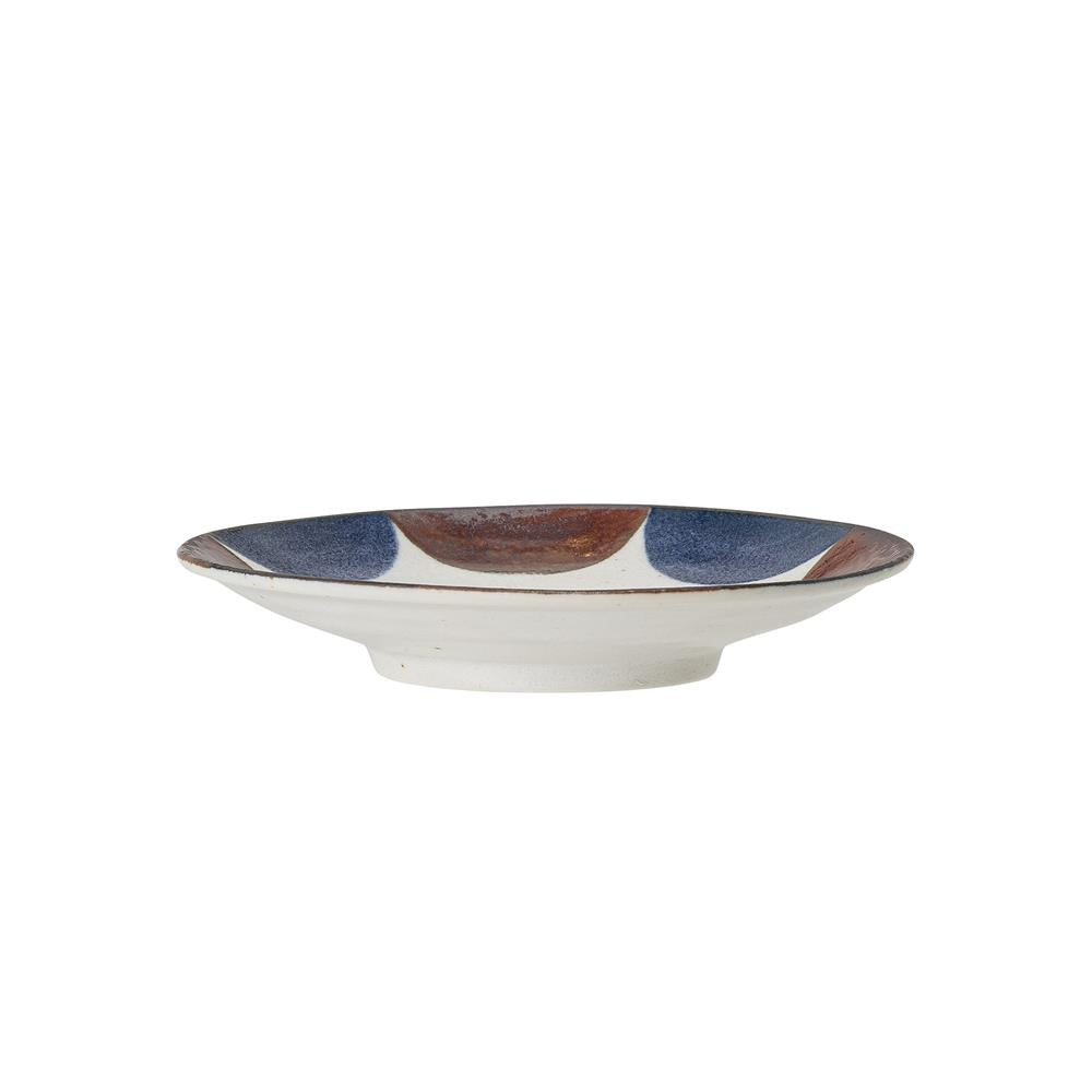 Bloomingville Camellia Servierschale blau/braun 16cm Porzellan Servierschüssel kleiner Teller dänisches Design