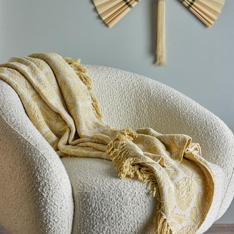 Bloomingville Pratello Decke Gelb Baumwolle Wohndecke 160x130cm