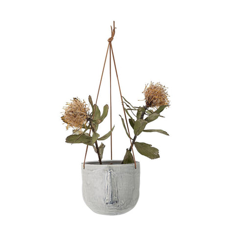 Bloomingville Ileana Blumentopf Steingut Grau 17 x 55 x 15,5 cm Hängeblumentopf Boho
