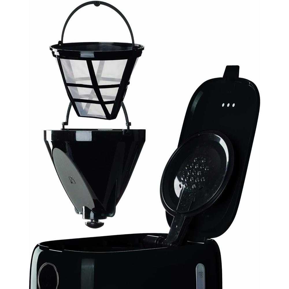 Ariete Moderna Filterkaffeemaschine, Schwarz, 15 Tassen Kaffeemaschine, mit Glaskanne