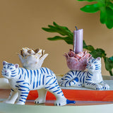 Bloomingville Rory Kerzenhalter Bunt Steingut 2er Set – Tiger-Kerzenhalter