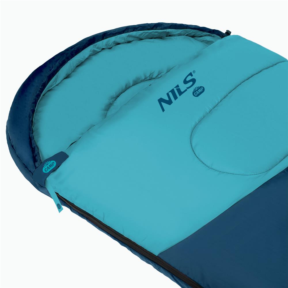 NILS CAMP Schlafsack Größe L Blau-Hellblau - Mumienschlafsack für Outdoor, Trekking & Camping
