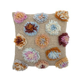 Bloomingville Somma Kissen Bunt 50x50 cm – Wolle, getuftete Blumen & Textur