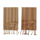 Bloomingville Elyza Küchenhandtuch, 2er Set, in Braun, aus Baumwolle, 70x45 cm