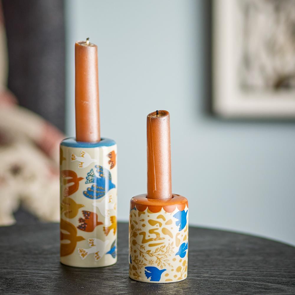 Bloomingville Anniversary Kerzenhalter Bunt Steingut 2er Set