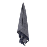 Bloomingville Herringbone Decke Blau Baumwolle Wohndecke 160x130cm