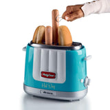 Ariete Party Time Hot Dog Maker, Blau, Brötchen und Würstchen Toaster, Retro-Design, 50er Jahre-Stil