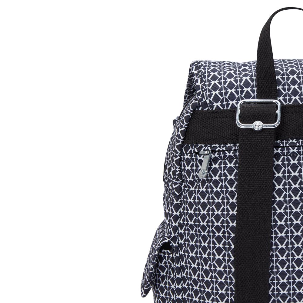 Kipling CITY PACK S, Kleiner Rucksack, Signature Print (schwarz), 9L, Kompakt & Stylisch