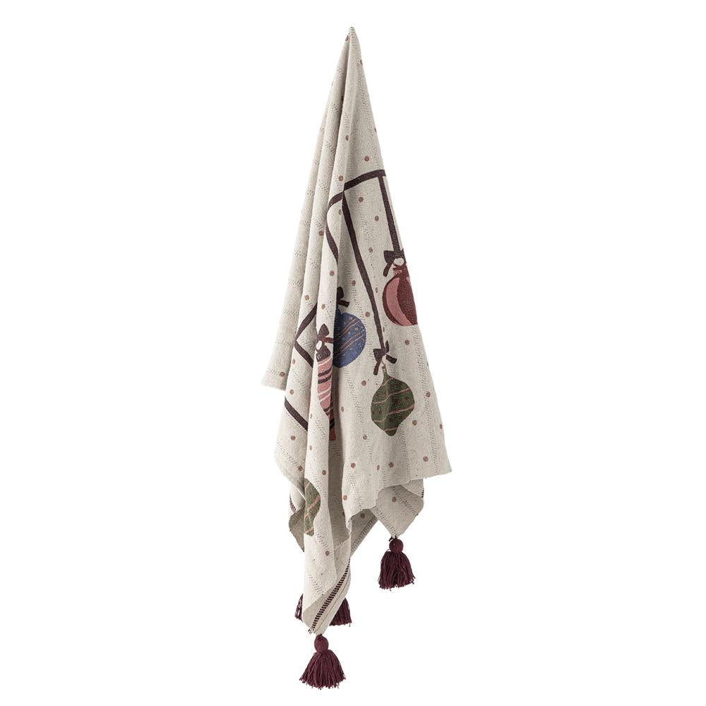 Bloomingville Ornamentia Decke Bunt 160x130 cm Weihnachtsdecke Baumwolle