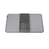 Umbra Udry Geschirr Abtropfgestell und Mikrofaser Abtropfmatte, Faltbar, Platzsparend, 61 x 45 cm, in Anthrazit