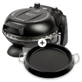 G3Ferrari Pizzaofen Delizia Anniversary elektrischer Pizzaofen Pizzamaker 1200W für Pizza Ø 31cm schwarz Limitierte Edition mit Pfanne