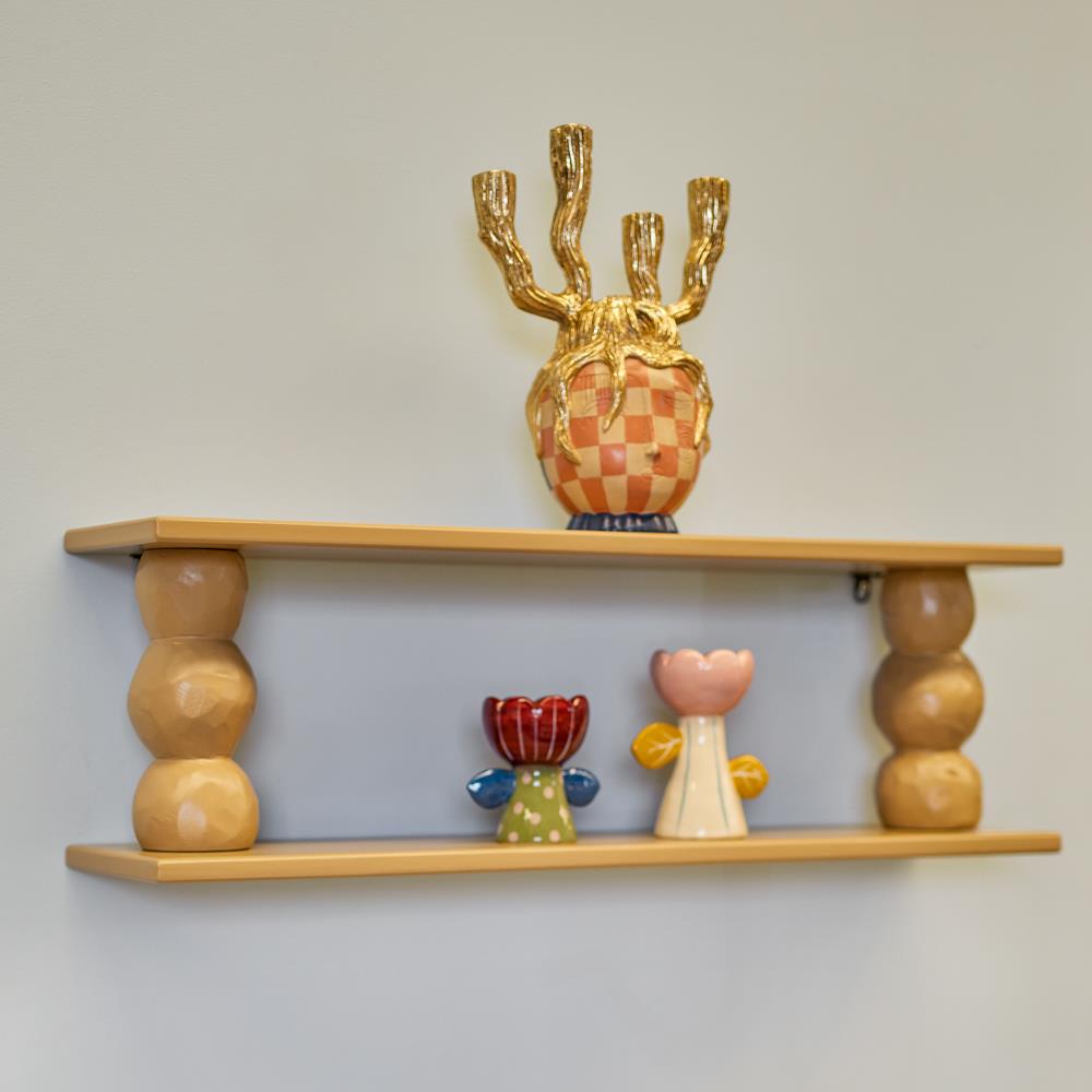 Bloomingville Solan Regal natur - Wandregal aus MDF mit skulpturalem Design für Wohnzimmer