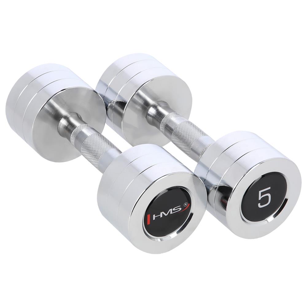 Kurzhantel Set 2x 5 kg verchromt Stahl | HMS CHD