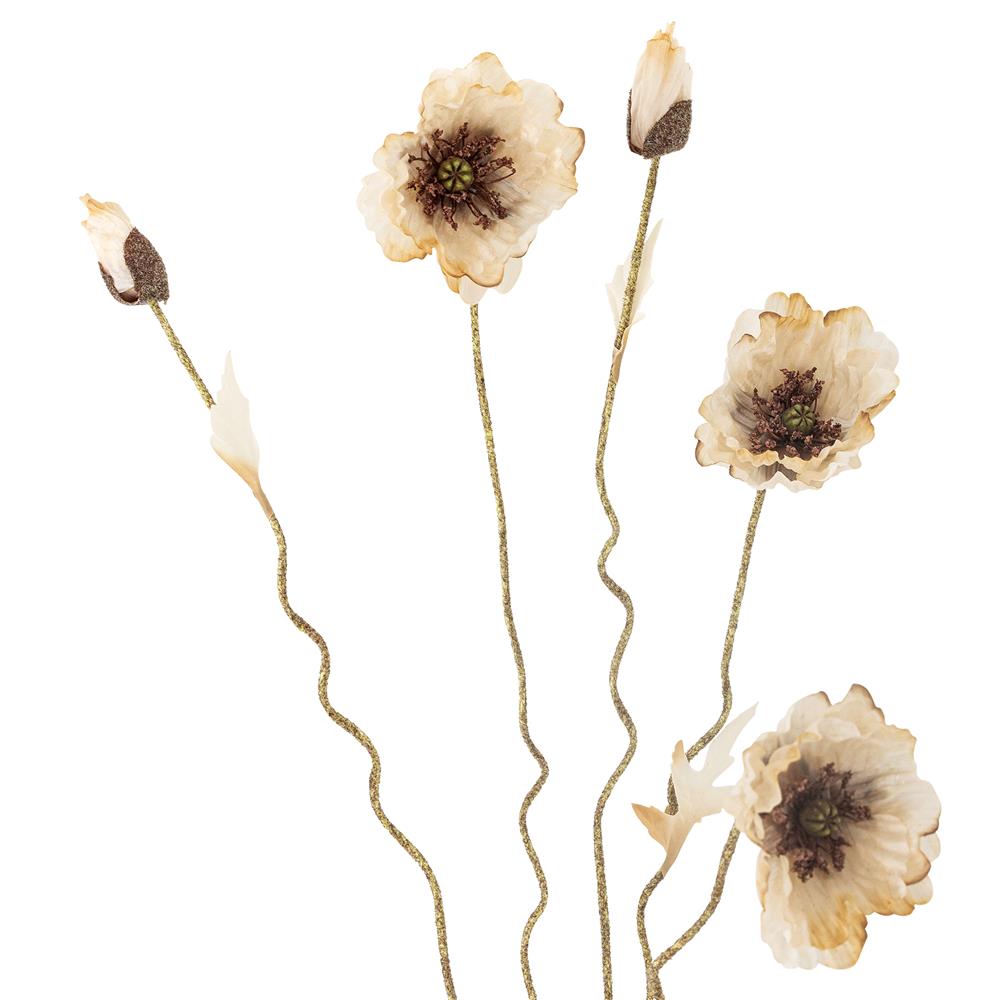 Bloomingville Poppy Kunstblume Natur Mohn 104cm Dekostiel