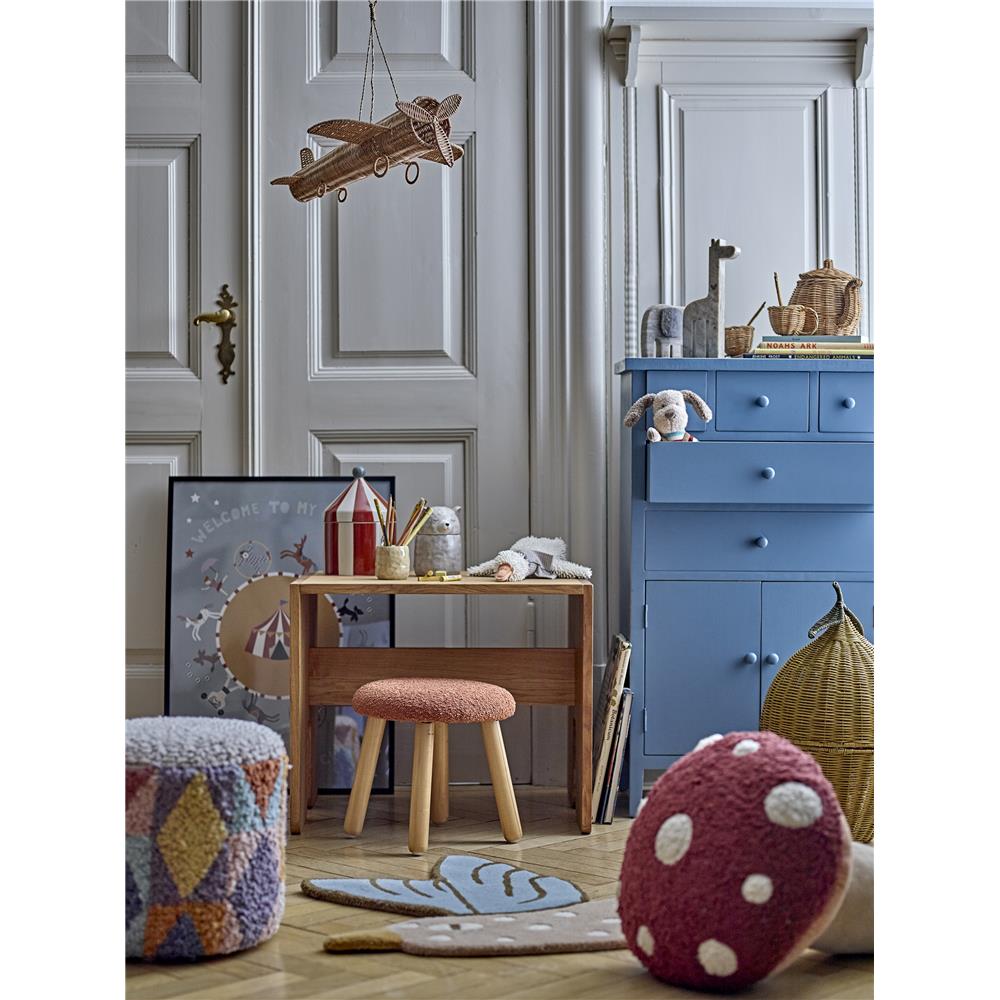 Bloomingville MINI Aksel Hocker Braun 30x29 cm, Kinderzimmer, dänisches Design
