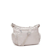 Kipling GABBIE S, Kleine Umhängetasche, Metallic Glow (beige), Schultertasche mit vielen Fächern