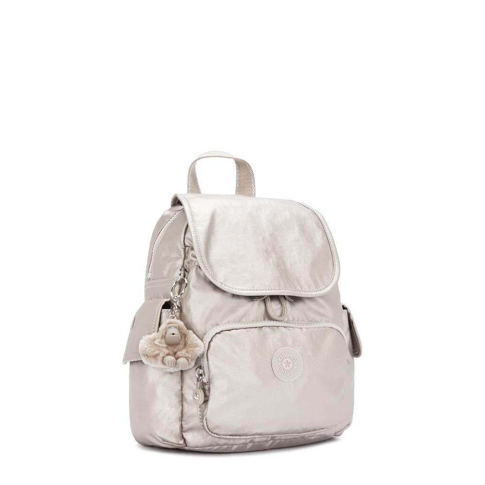 Kipling CITY PACK MINI, Extra kleiner Rucksack, Metallic Glow (beige), 9L, Kompakt & Stylisch