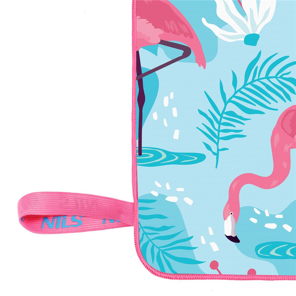 NILS Mikrofaserhandtuch 160x80 cm Flamingos - schnelltrocknendes Handtuch für Camping, Strand & Sport