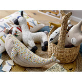 Bloomingville MINI Stofftier Gunne Wal Gelb 60 x 27 cm Baumwolle Kuscheltier Kuschelkissen Kinderzimmer