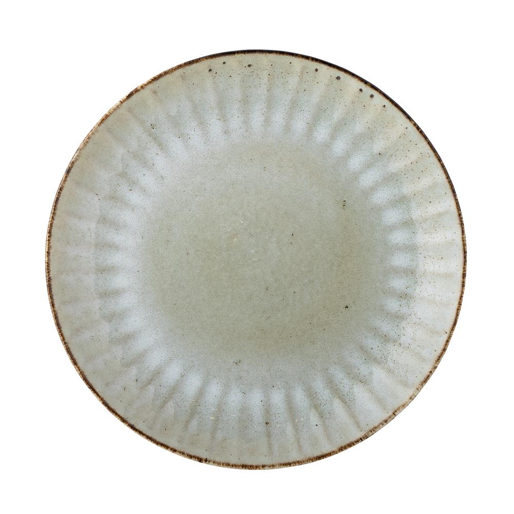 Bloomingville Fleur Teller Natur aus Steingut 27x2,5cm großer Speiseteller dänisches Design