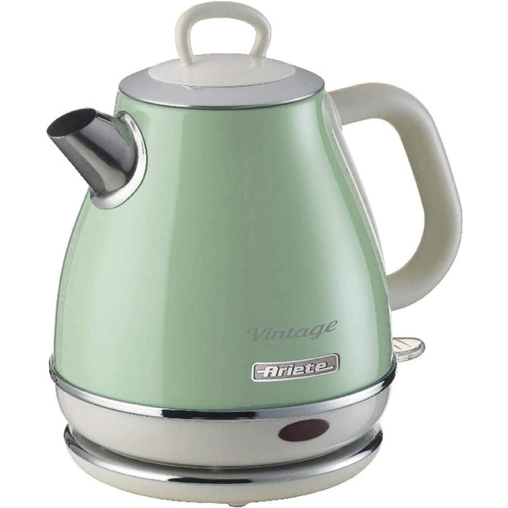 Ariete Vintage Wasserkocher, Grün, 1L Edelstahlkessel, 1630W, Elegantes Retro-Design