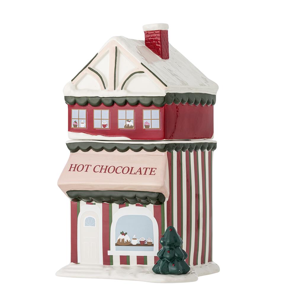 Bloomingville Gloria Vorratsdose Haus Rot Keramik 2500 ml Weihnachtsdeko