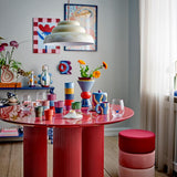 Bloomingville Vinia Illustration mit Rahmen bunt - Wandbild mit Blumenmotiv für Wohnzimmer & Wanddeko