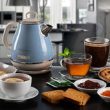 Ariete Vintage Wasserkocher, Blau, 1L Edelstahlkessel, 1630W, Elegantes Retro-Design
